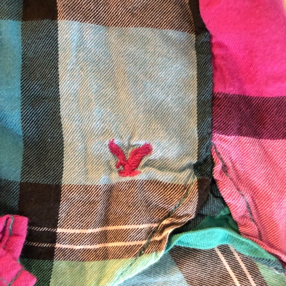 American Eagle Vintage Boyfriend Plaid Shirt XS - Picture 7 of 8